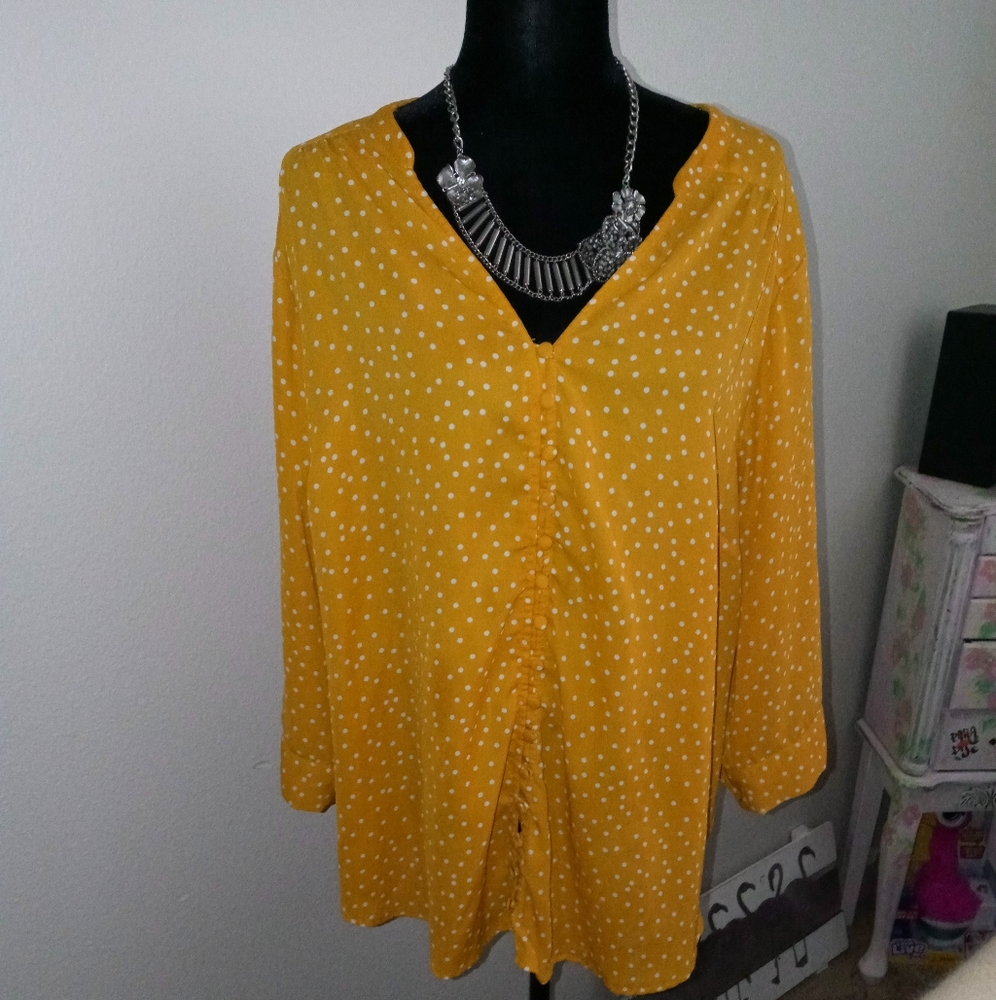 Torrid Polka Dot Dressy Blouse Size 3